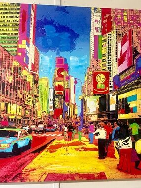 Vibrant Cityscape Wall Art Print - Multicolor Pop Art